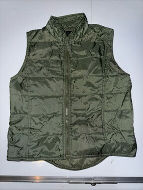 Vintage Gap Nylon Safari Utility Green Vest Womens Size XS